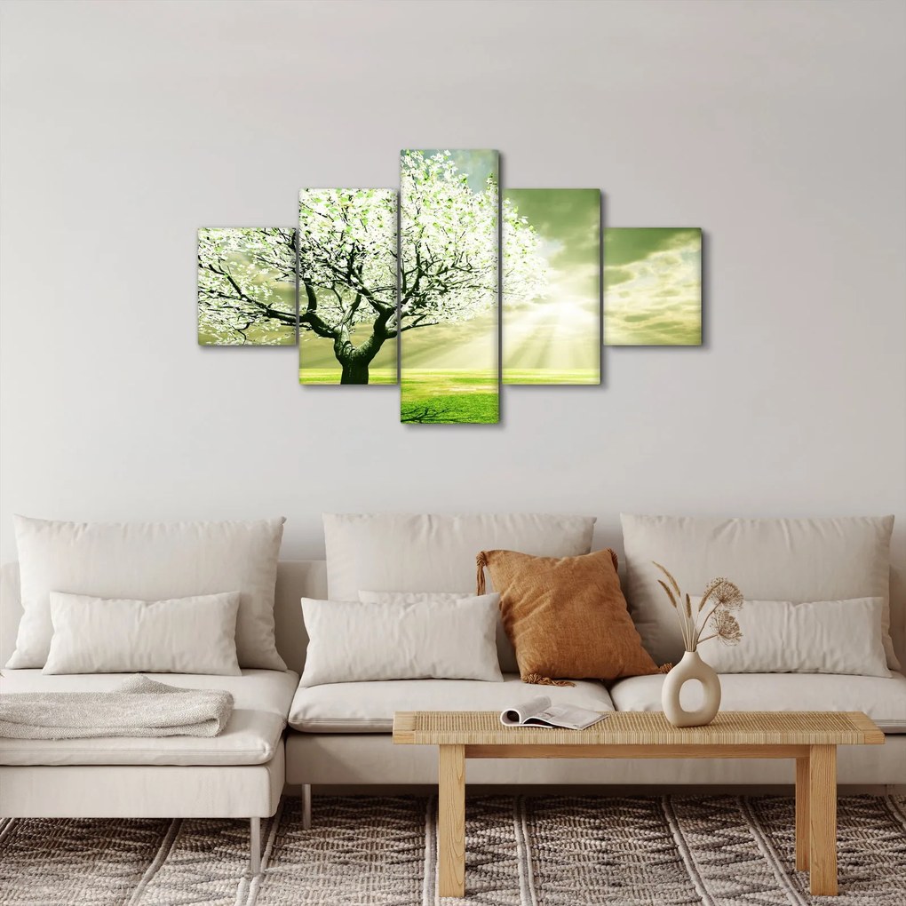 Obraz drzewa na łące (125x70 cm)