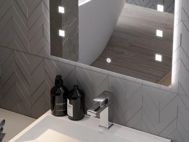 Mexen Ner lustro łazienkowe podświetlane 80 x 60 cm, LED 6000K, antypara - 9809-080-060-611-00