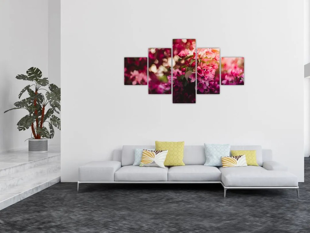 Obraz kwiatów malwy (125x70 cm)