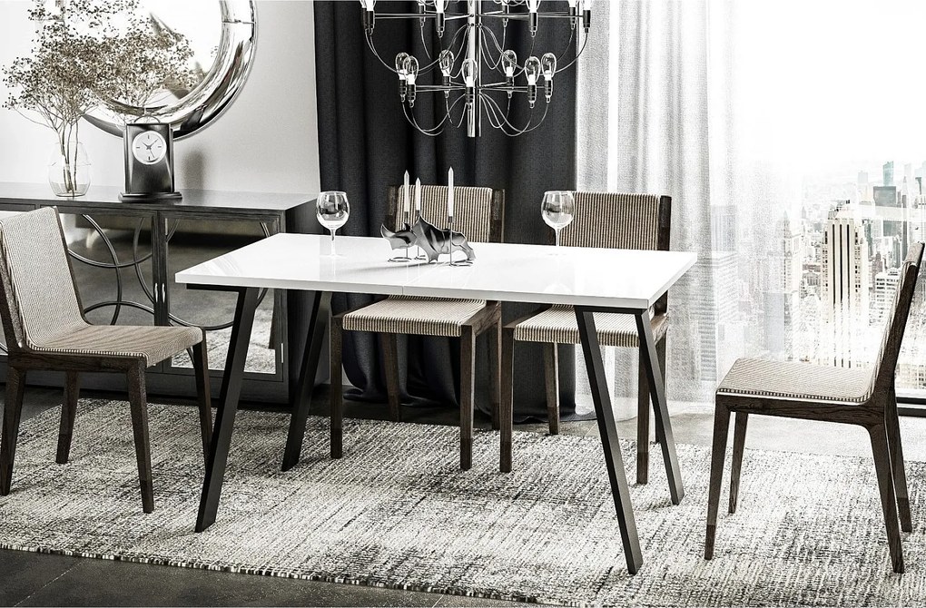 Stół rozkładany LIWIA 130(210)x80 biały połysk