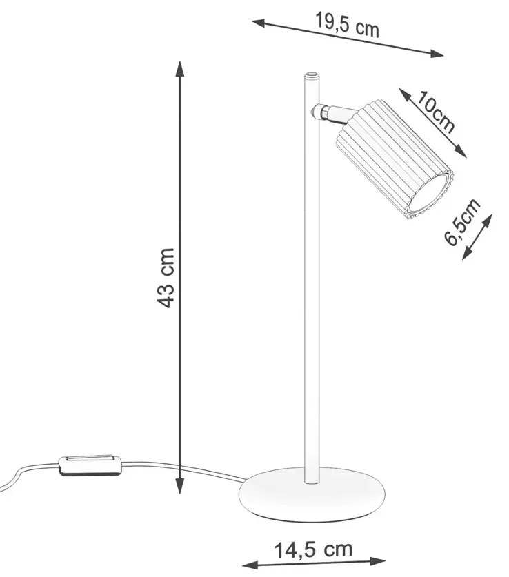 Złota loftowa lampka biurkowa - D300-Avium