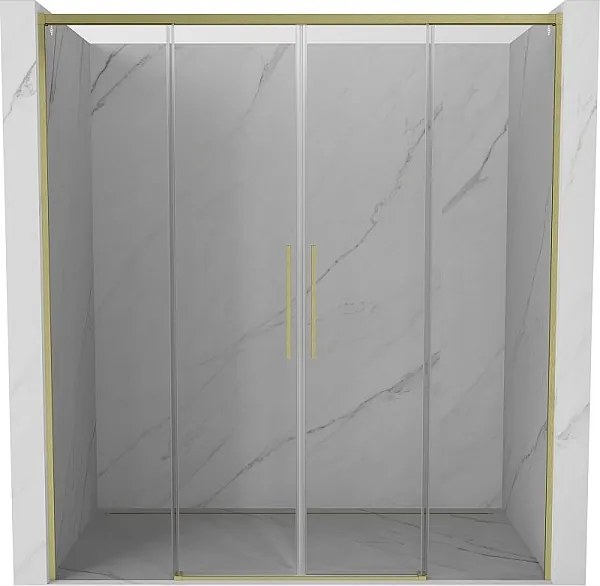 Mexen Rox Duo drzwi prysznicowe rozsuwane 180 cm, transparent, złote szczotkowane - 8C2-180-002-55-00