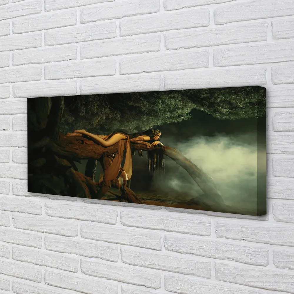 Duży obraz na płótnie Kobieta-Drzewo w Chmurach