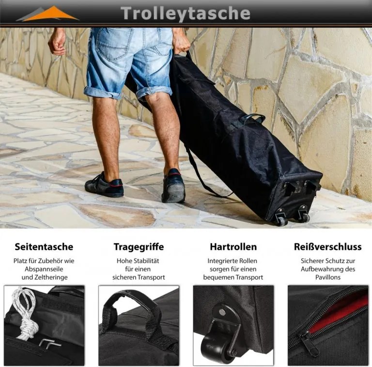 INSTENT PRO Namiot ogrodowy 3 x 3 m, czarny + 4 boki