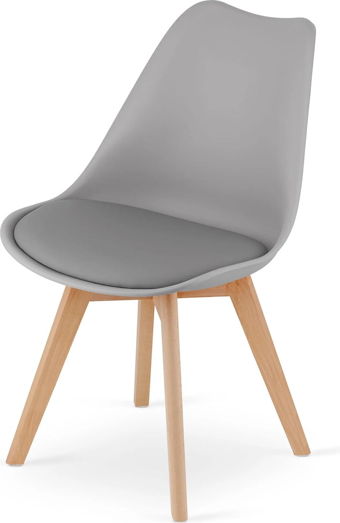 PROMOCJA Jasnoszare krzesło BALI MARK z bukowymi nogami II. jakość