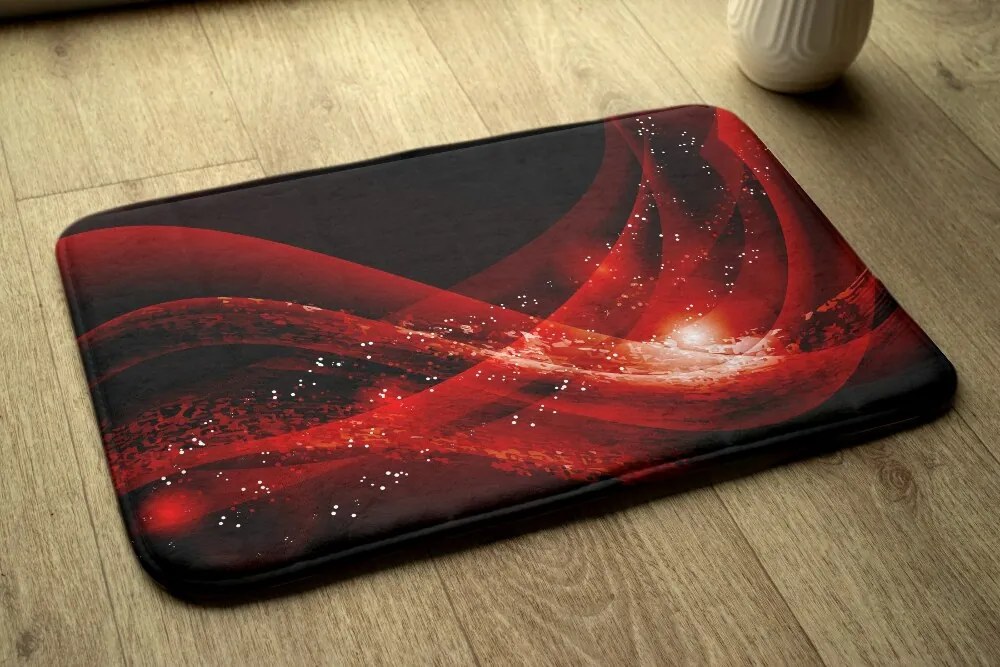 Antypoślizgowy dywanik łazienkowy Antypoślizgowy dywanik łazienkowy Czerwona abstrakcja