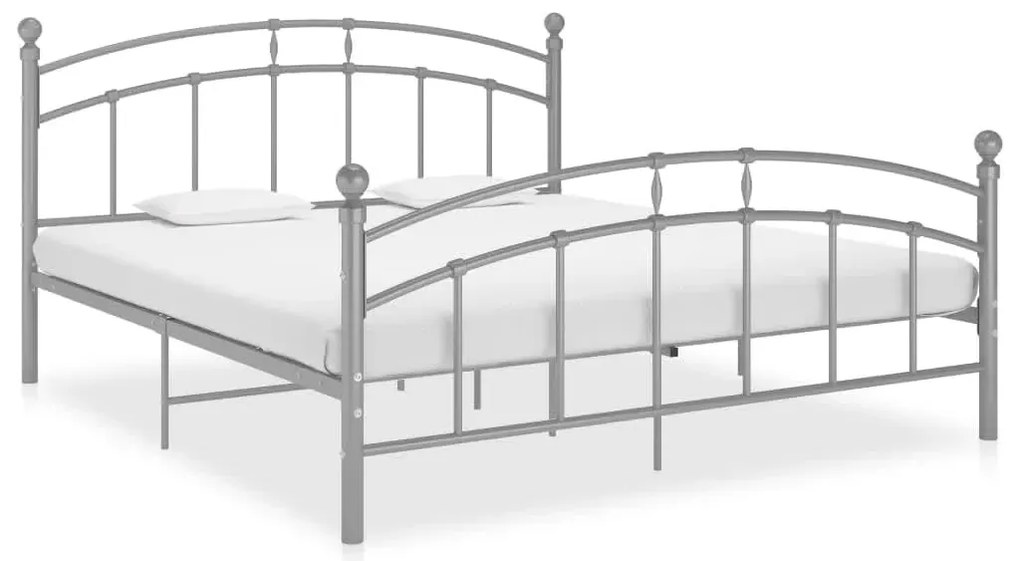 Szare metalowe łóżko małżeńskie 180x200 cm D4-E24