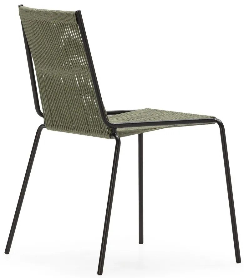 Zielone metalowe krzesła zestaw sztaplowane 2 szt. Emily – Marckeric