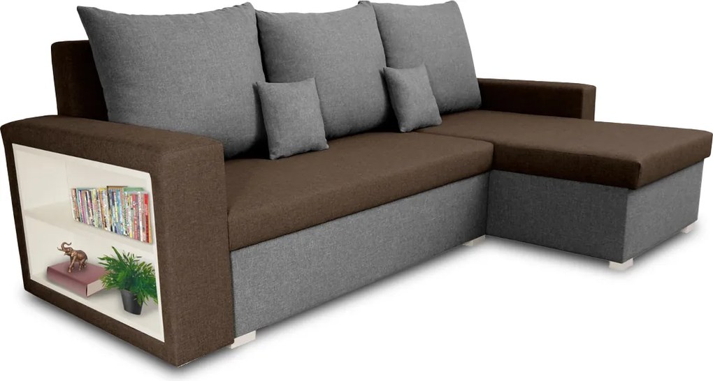 Narożnik z funkcją spania SAM1 Cappuccino/Szary