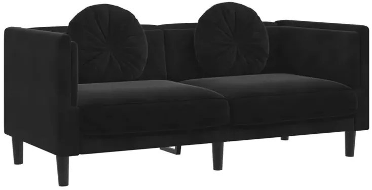 Czarna sofa 2-osobowa z poduszkami Celinda 2X