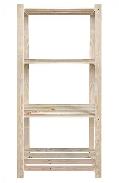 Regał z półkami z drewna sosny P1-C34