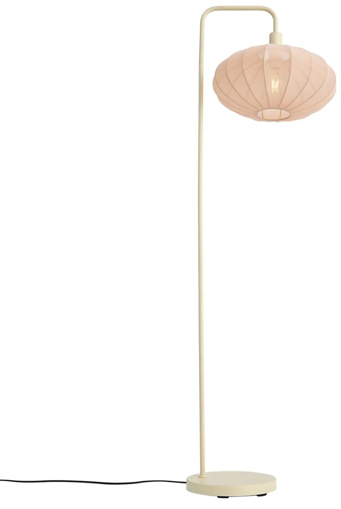 Lampa podłogowa Japandi beżowa z kremowym abażurem z tkaniny - BidaJapandi Oswietlenie wewnetrzne