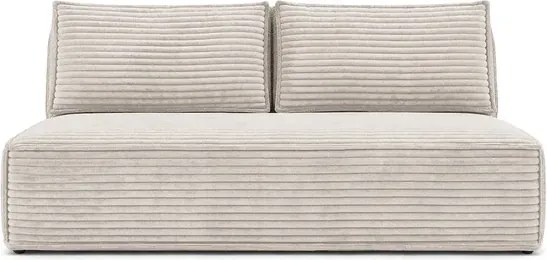 Sofa z Funkcją Spania MAVIA Jasnobeżowa Sztruksowa Japandi