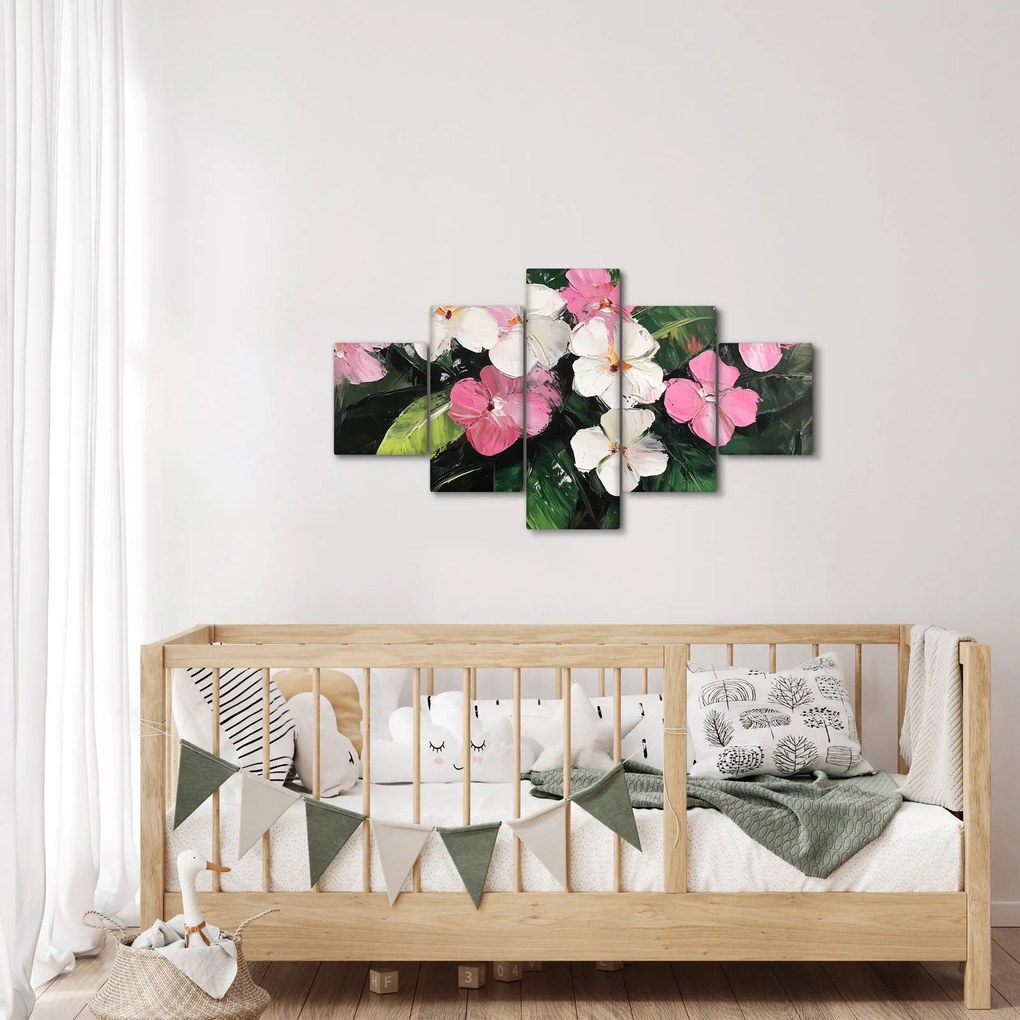 Obraz - Różowe i białe kwiaty (125x70 cm)