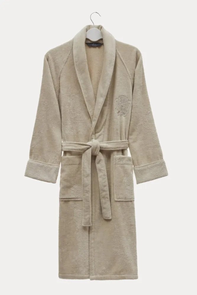 Modalowy unisex szlafrok DELUXE Jasnobeżowy XXL