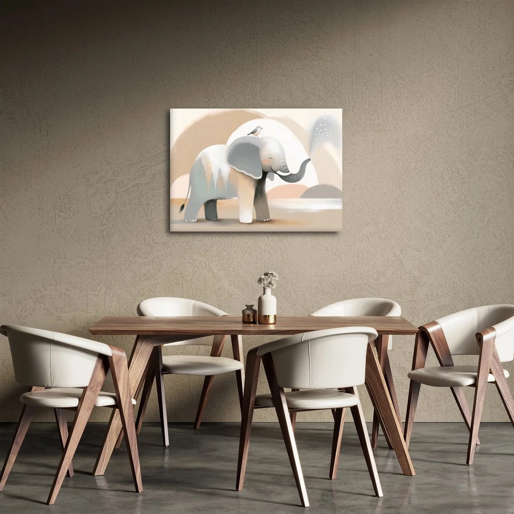 Obraz - Słoń w pastelowych kolorach (70x50 cm)