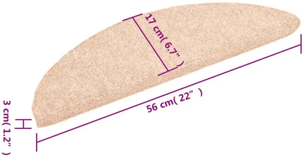 Komplet 5 beżowych nakładek na schody P7-T01