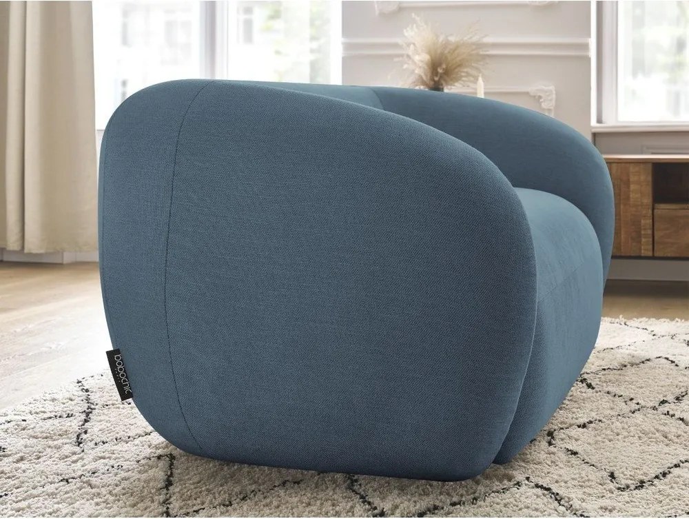 Niebieska sofa z tkaniny szenilowej 160 cm Celine – Bobochic Paris