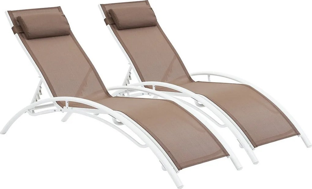 Leżanka aluminiowa "Beauty" - Phoenix - Szarobrązowy - Zestaw 2 szt.