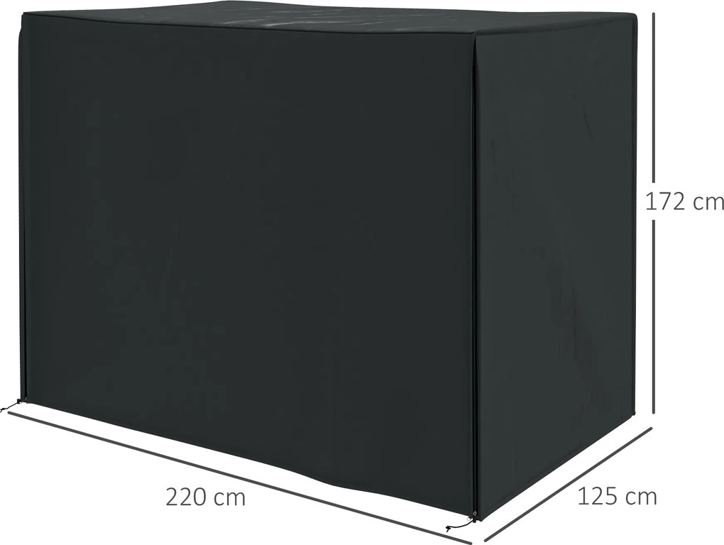 Outsunny Wodoodporny Pokrowiec na Huśtawkę Ogrodową z Poliestru, 220x125x172cm, Czarny, Ochrona przed Deszczem | Aosom PL