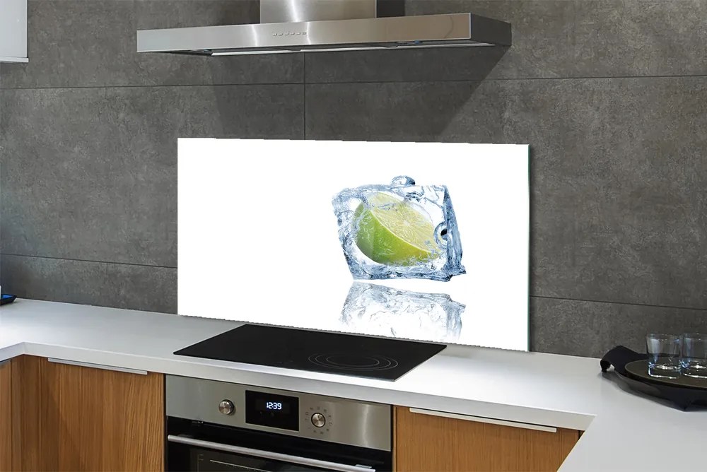 Szkło do Kuchni na Ścianę Kostka Lodu z Limonką