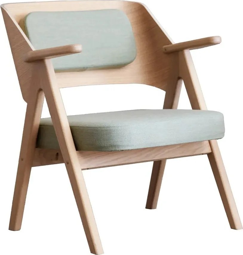 Jasnozielony fotel z drewna dębowego Findahl by Hammel Me Tube