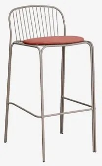 Pack 4 Wysokich Stołków Ogrodowych Z Stali Anerina Moka Brown & ↑75 Cm & Terracota - Sklum