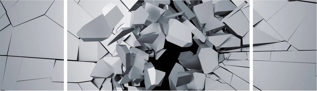 Obraz abstrakcja 3D (170x50 cm)