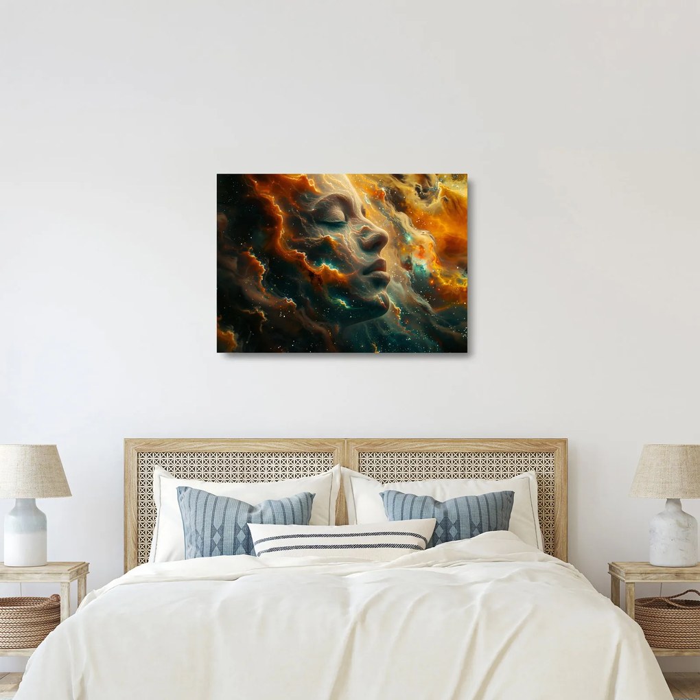 Obraz na szkle - Twarz w kosmosie (70x50 cm)