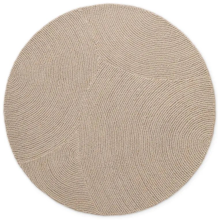 Beżowy wełniany okrągły dywan tkany ręcznie ø 150 cm Calmio – Hanse Home