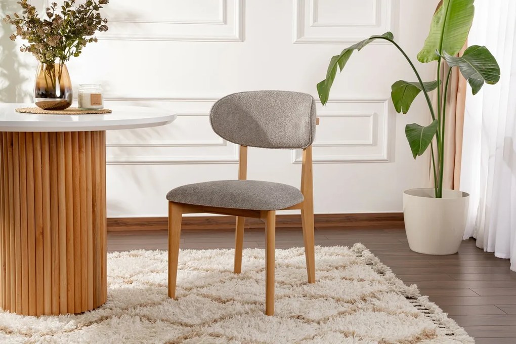 Zestaw krzeseł do jadalni Lionte Grey and Light Oak, 2 szt.