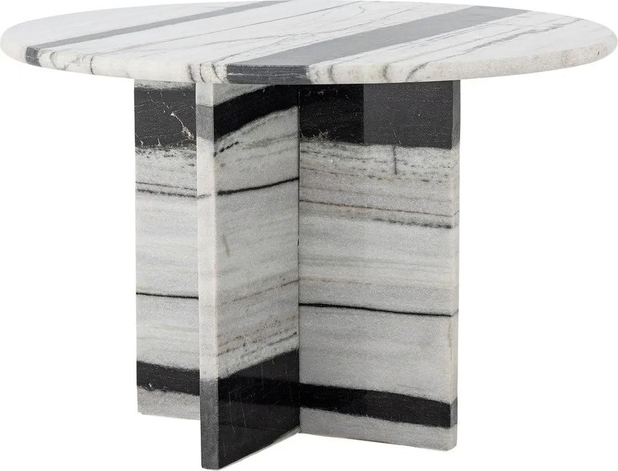 Czarno-biały marmurowy okrągły stolik ø 61 cm Rosito – Bloomingville