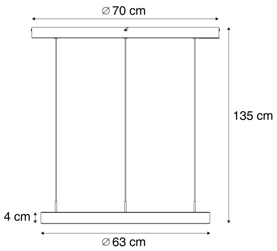 Designerska lampa wisząca czarna z 3-stopniową regulacją ściemniania - Titmus