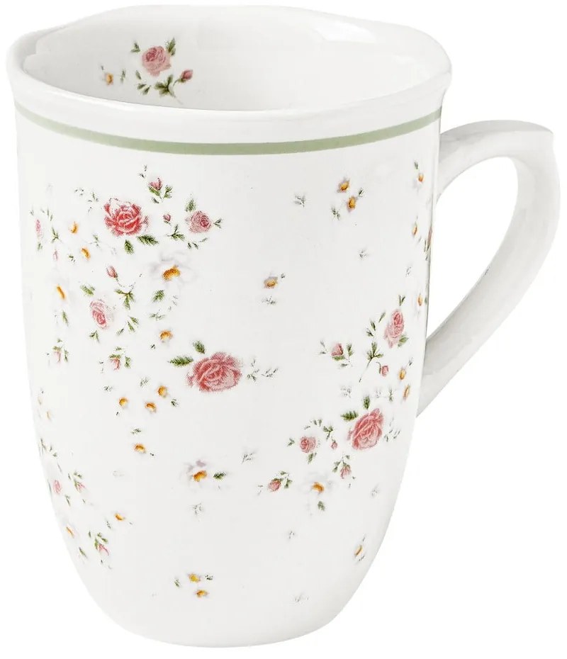 Zestaw 2 białych porcelanowych kubków Brandani Nonna Rosa