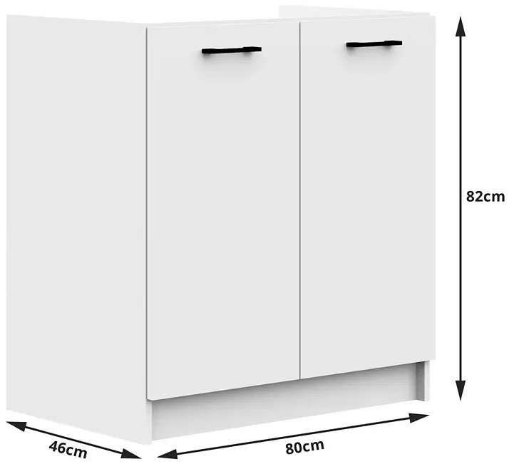Zestaw Białych Mebli Kuchennych 240 Cm R8-M25
