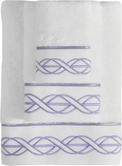 Ręcznik VITA 50x100 cm Biały / lila haft