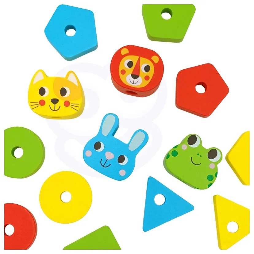 Woopie green układanka montessori piramidka zwierzątka 27 el. fsc