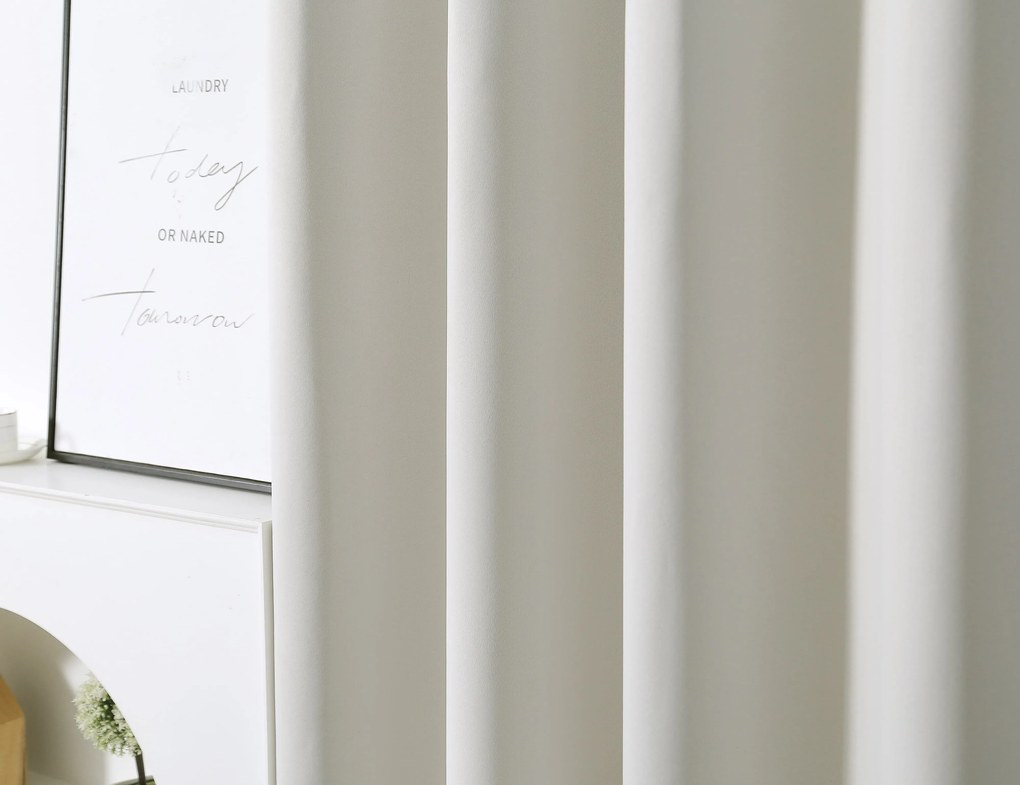 Biało-kremowa zasłona OXFORD 140x250 cm Zawieszanie: Taśma z wiązaniami