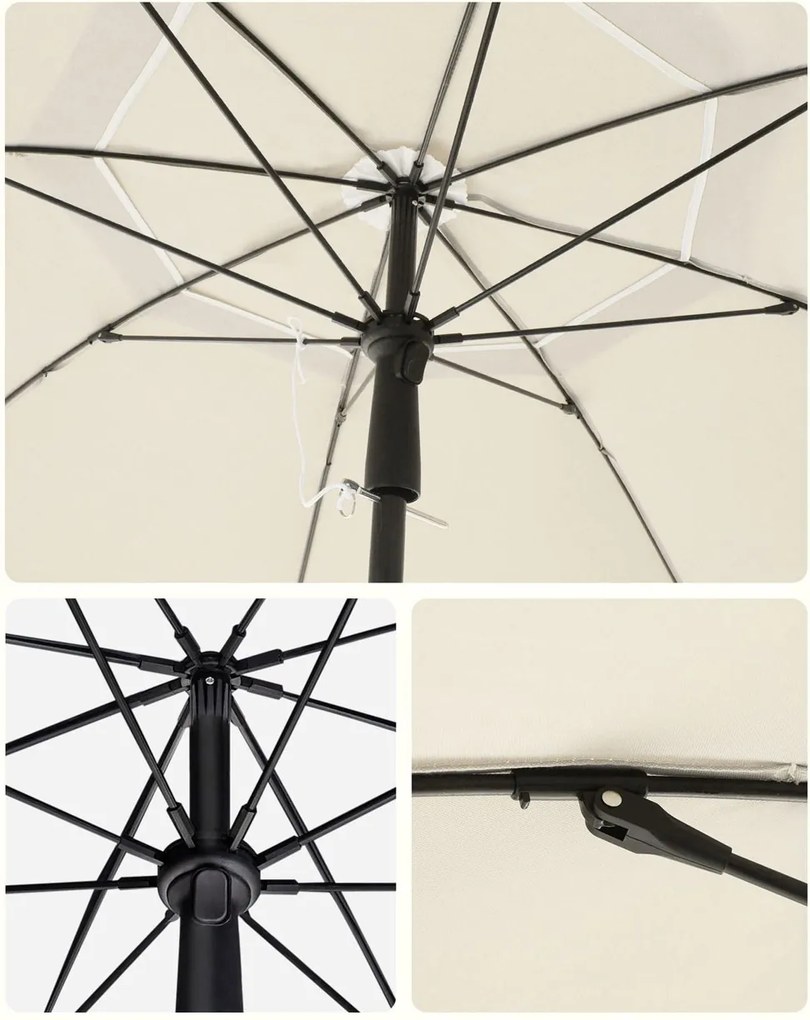Parasol SOLARA, Ø160 cm, beżowa SongmicsHome