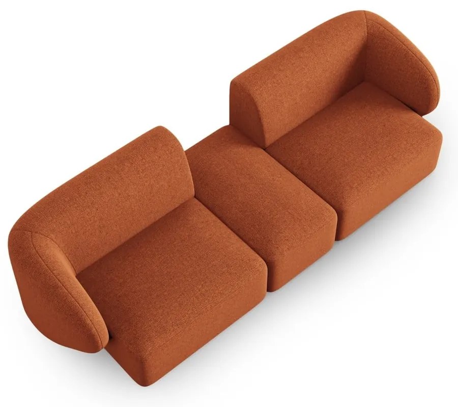 Sofa z tkaniny szenilowej w kolorze terakoty 246 cm Paolo – Milo Casa