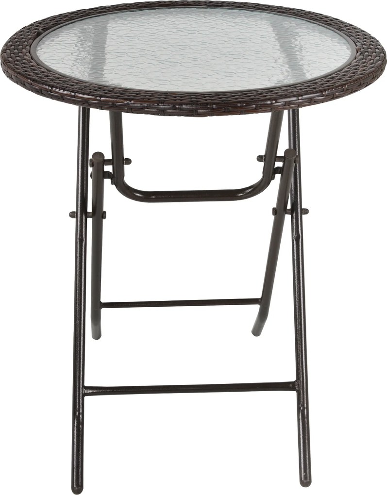 Outsunny Stół Ogrodowy Okrągły Składany Ø68 cm Stalowy Stół Kempingowy Balkonowy Praktyczny Design | Aosom PL