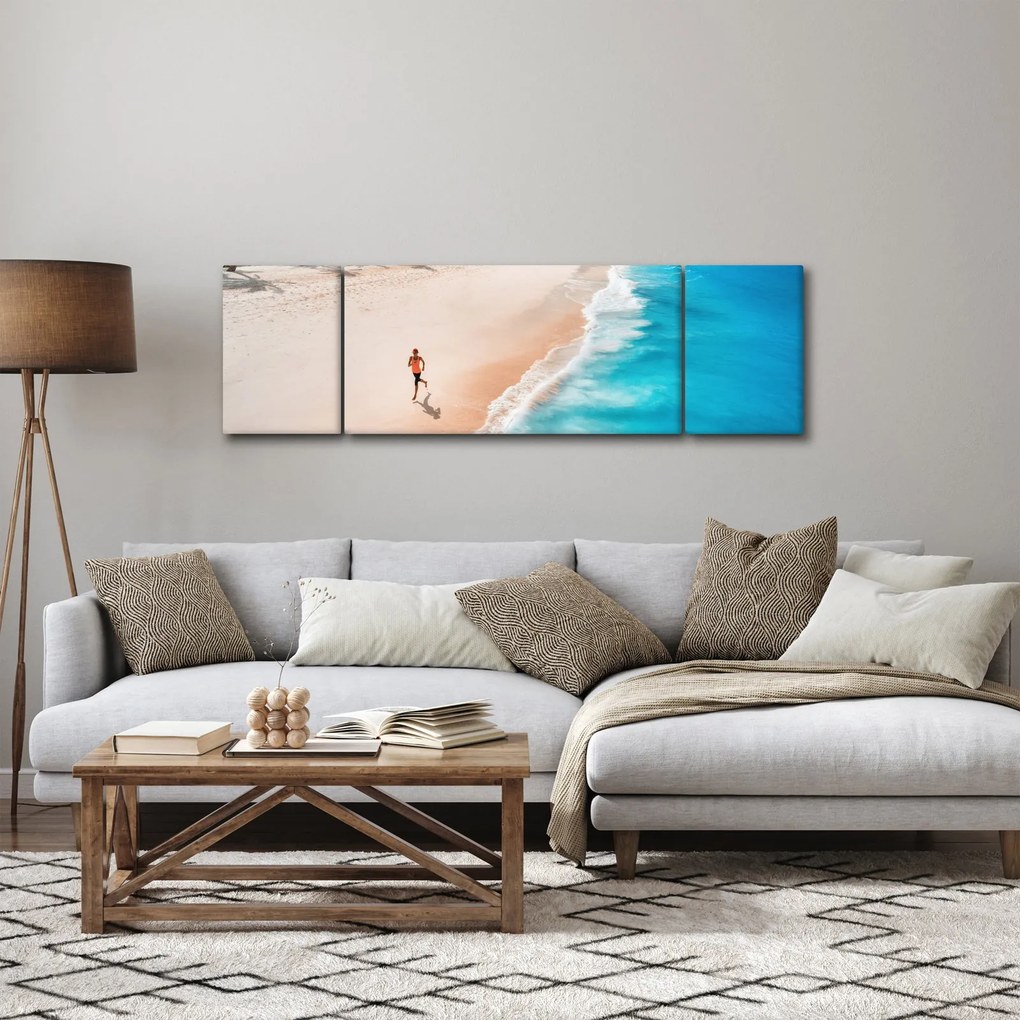 Obraz - Bieg na plaży (170x50 cm)