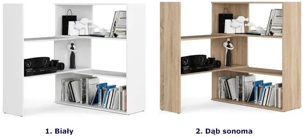 Narożny niski regał na książki dąb sonoma M3-Z55