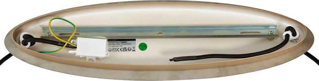 Lampa wisząca w stylu Art Deco złota z bursztynowym szkłem owalna 5-punktowa - Mochan