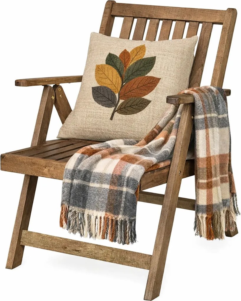 Drewniane ogrodowe krzesło rozkładane z podłokietnikami E6-A54