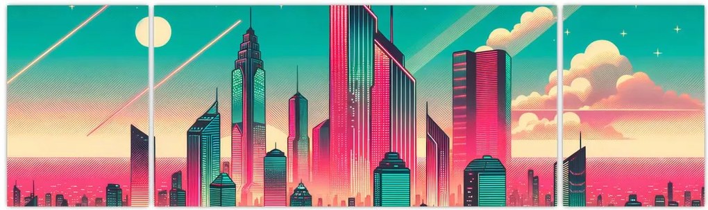 Obraz – Metropolia w stylu pop-art (170x50 cm)