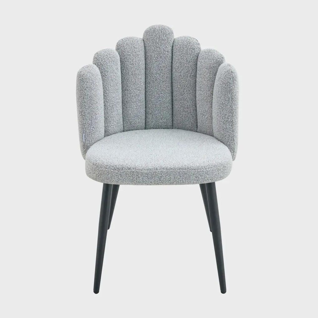 Krzesło LUXE w tkaninie Bouclé szare HOMLA