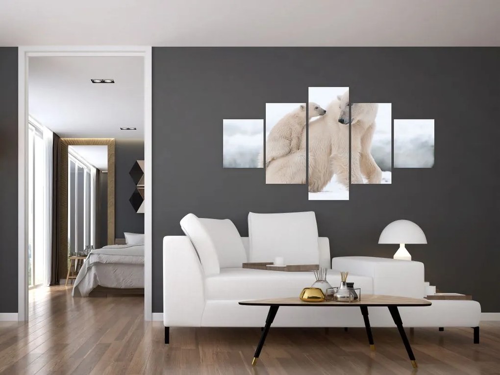 Obraz - Niedźwiedzie polarne (125x70 cm)