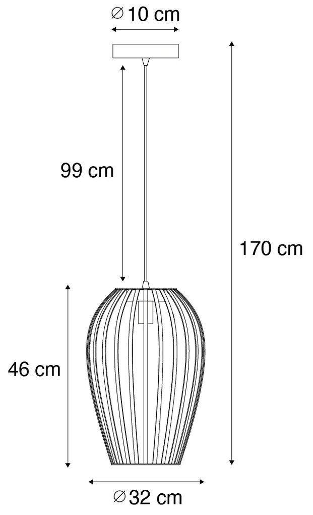Designerska lampa wisząca czarna z opalizującym szkłem - AngelaDesignerski Oswietlenie wewnetrzne