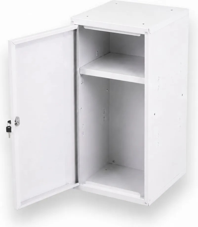 Szafka ubraniowa z schowkami zamykanymi 700 x 350 x 350 mm, zamek cylindryczny, niebieskie drzwi